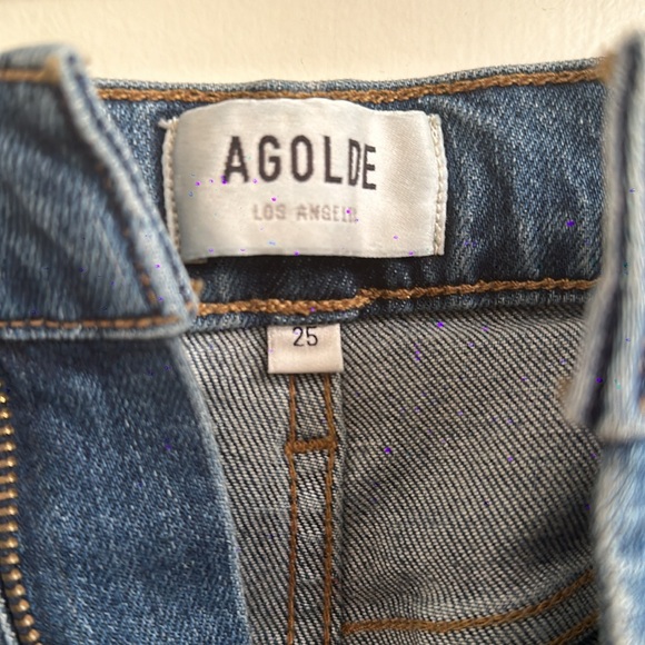 Agolde Kye Jeans size 25, distressed high rise straight leg organic denim - Picture 2 of 8